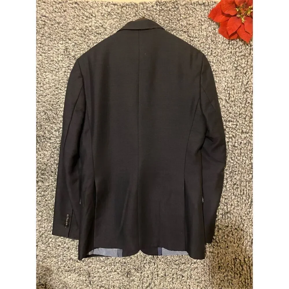 Zara Men's Black Check Slim Fit Blazer Size Small Formal Single-Breasted